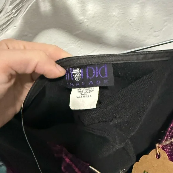 Plaid Pink and Black Women's Skirt vintage y2k grunge goth - Picture 2 of 3